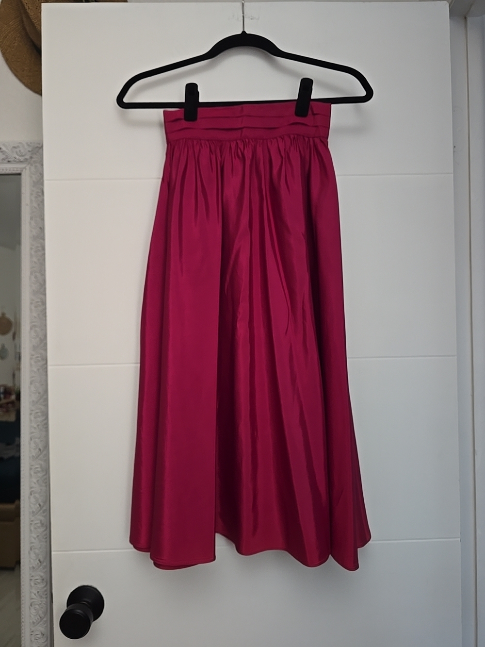 Vintage Jessica's Gunnies San Francisco Magenta Taffeta Midi Skirt – Size 5